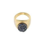 Serena- Oval Signet Druzy/ Onyx Gemstone Statement Ring