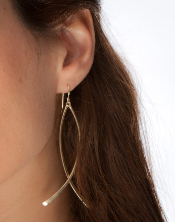 Luna- Long Curve Minimalist Earrings