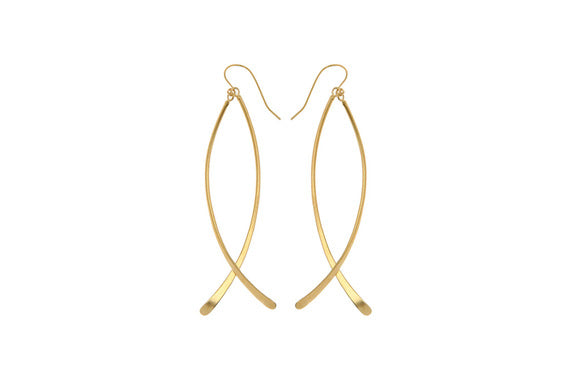 Luna- Long Curve Minimalist Earrings