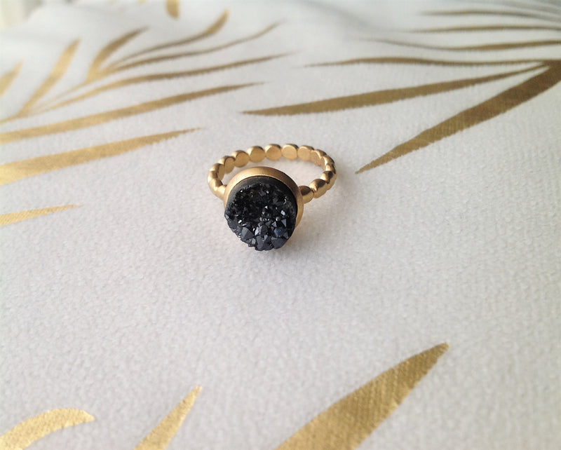 Augustine- Delicate Balls Druzy Gemstone Ring