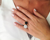 Allegra- Unique Open Ring With Two Druzy Gemstones