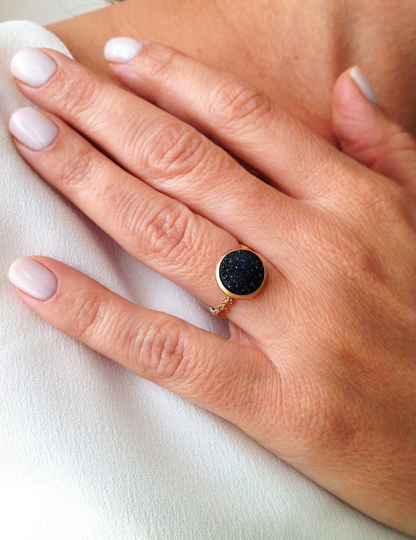 Arian- Delicate Flower Druzy Gemstone Ring