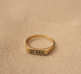 Queen -Delicate Personalized Queen Signet Ring