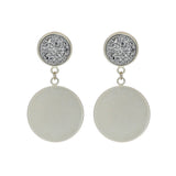 Adrianna- Round Dangle Druzy Studs Earrings