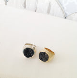 Sabrina- Round Signet Druzy Gemstone Ring