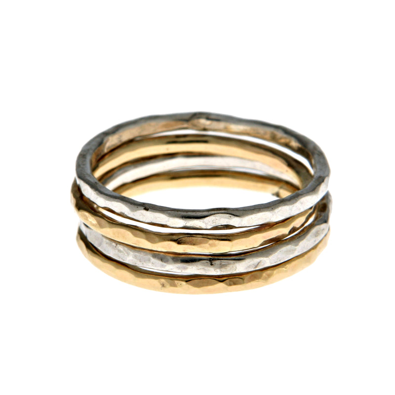 Valentina- 5 Stacking Golden Rings With Druzy Stone