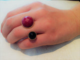 Amy- 2 Gemstones Adjustable Statement Ring