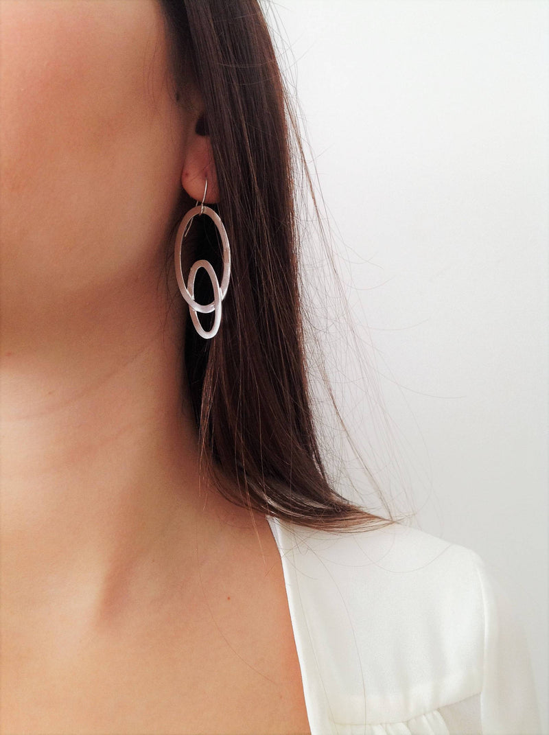 Julia-Oval Geometric Dangle Earrings