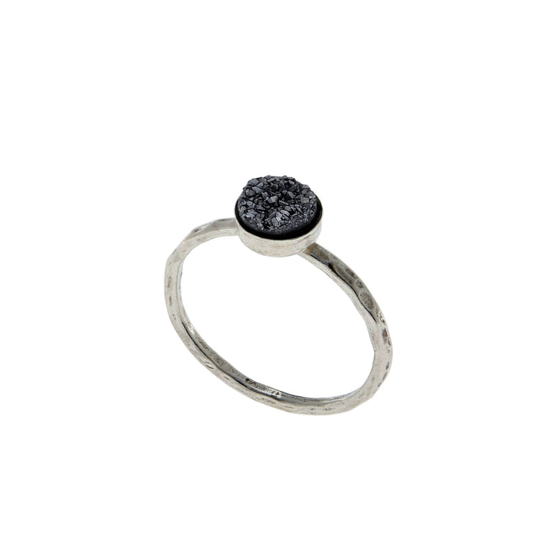 Adele- Delicate Thin Ring With Druzy Stone