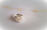 Amor- Engraved Heart Signet Ring