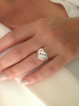 Amor- Engraved Heart Signet Ring