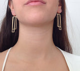 Laura- Statement Rectangle Long Earrings