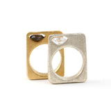 Elizabeth- Solid Gold Zircon Square Ring