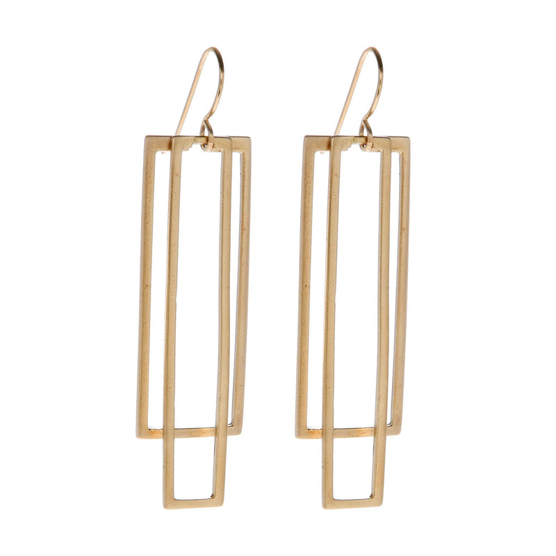 Laura- Statement Rectangle Long Earrings