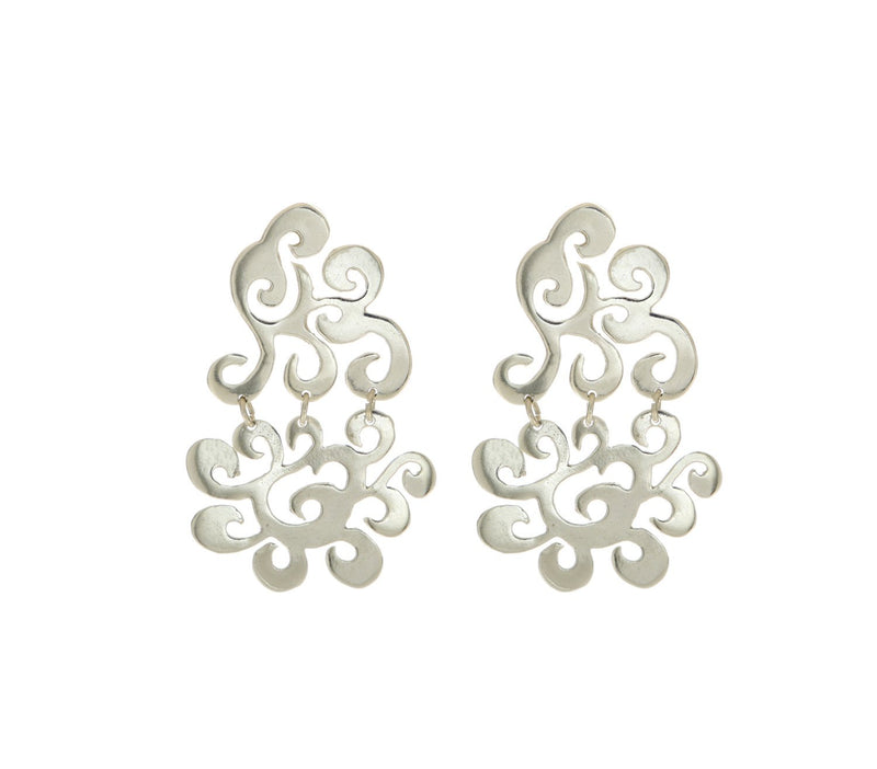 Emilia-Statement Waved Bridal Earrings