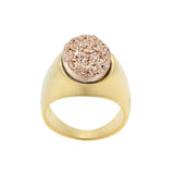 Serena- Oval Signet Druzy/ Onyx Gemstone Statement Ring