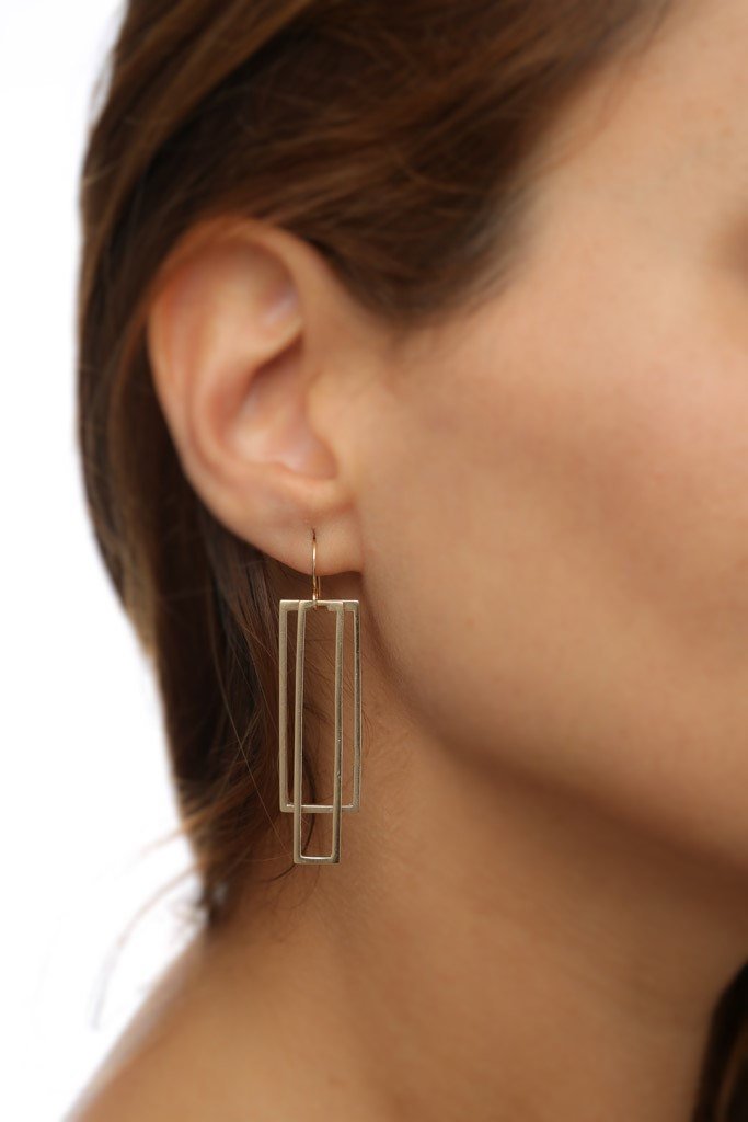 Laura- Statement Rectangle Long Earrings